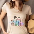 thumbnail image 4 of Inspirational Graphic T-Shirt with Colorful Bottles and Uplifting Words, Light Pink, Size S, 4 of 6