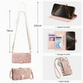thumbnail image 4 of ELEHOLD Floral Embossed Leather Wallet Case for Samsung Galaxy S24 FE with Zipper Cash Slot, Card Holder Shockproof TPU Anti-Scratch Flip Stand Wallet Case Cover With Detachable Strap , Rosegold, 4 of 12