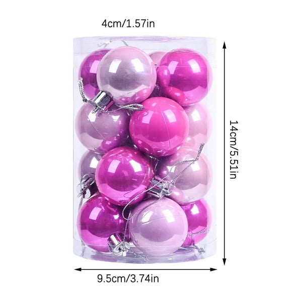 Cheapark 16pcs 1.57in Plastic Christmas Balls - Bright Pearl Hanging Pendant Decorations for Tree