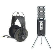 Samson Satellite Broadcast Microphone SR850 Semi Open-Back Headphones Bundle