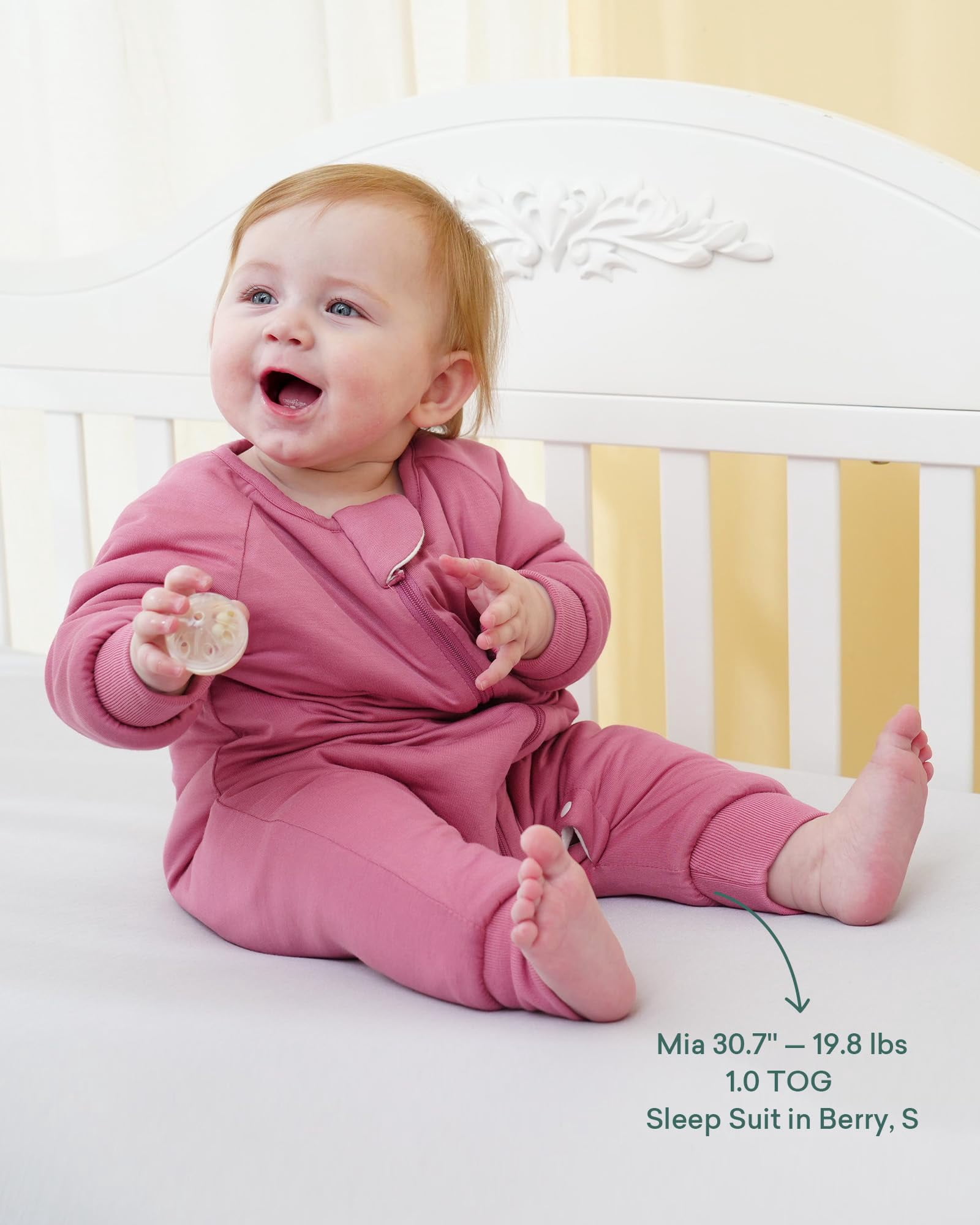 PurComfy Supersoft Baby Safe Sleep Sleepsuit, Zipper + Snap for Easy Diaper Changes 3-6 Months, Berry