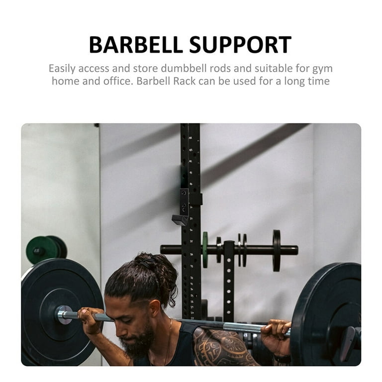 Gongxipen Wall-Mounted Barbell Rack with J Hooks - 2 Pairs 