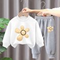 thumbnail image 2 of Mnyotv Toddler Girl Clothes 2 Piece Little Girls Flower Fall Outfits Long Sleeve Sweatshirts Casual Pants Set Size 3-4 Years, 2 of 6