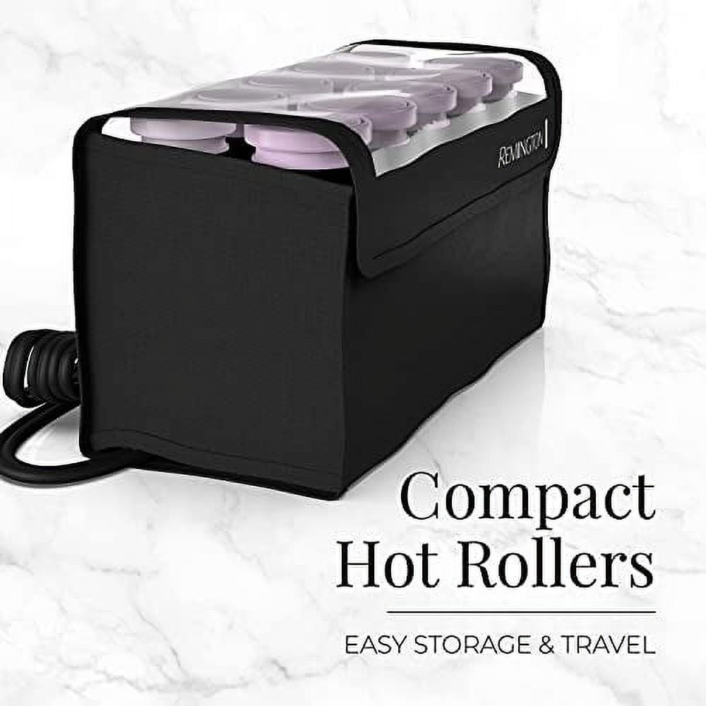 Remington H1018 Compact Ceramic Hair Setter & Rollers, 1-1 ¼" Purple/Black, 10 Piece Set