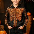 thumbnail image 2 of SJLDQY Halloween Hoodies for Boys Hallowmas Skeleton Graphic Hooded Sweatshirts Fall Winter Long Sleeve Zip Up Hoodie, 2 of 4