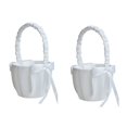 thumbnail image 1 of 2X Romantica Ceremonia de Boda del Bowknot Blanco Satinado Nina de Las Flores del Partido Basket, 1 of 9