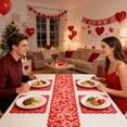 thumbnail image 4 of SSNTSY 5pcs Valentines Table Runner & Table Placemat Set Valentine Day Table Mat Lace Valentines Day Table Runner for Home Wedding Party, 4 of 7