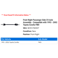 thumbnail image 2 of Front Right Passenger Side CV Axle Assembly - Compatible with 1993 - 2002 Toyota Corolla FWD 1994 1995 1996 1997 1998 1999 2000 2001, 2 of 2