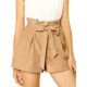 thumbnail image 1 of Pantalones Cortos de Verano Para Mujer Allegra K Con Cintura Alta Plisada Marrón XS, 1 of 6