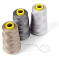 thumbnail image 2 of Fil de Machine à Coudre Surjetable - 5 Couleurs de Cônes de Fil 100 % Polyester de 3000 Yards Chacun, 2 of 2