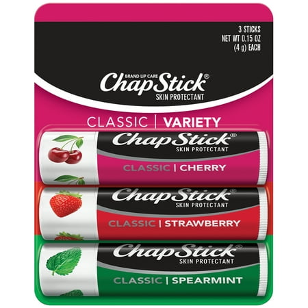 (3 pack) ChapStick Classic Variety Pack Lip Balm, 3 (Best Chapstick For Dry Peeling Lips)