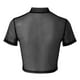 thumbnail image 5 of Blusa sexy informal de manga corta transparente con malla pura para mujer, 5 of 8