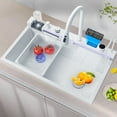 thumbnail image 2 of White Smart digital waterfall kitchen sink, 33.5"Drop In Stainless Steel Single Bowl Sink, 2 of 7