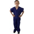 thumbnail image 3 of Natural Uniforms Kid's Unisex V-Neck Scrub Top & Elastic Scrub Pant Set, 3 of 5