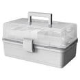 thumbnail image 1 of Caja de almacenamiento de pastillas, 3 capas, gran capacidad, estuche de cosméticos para el hogar, organizador de artículos diversos de plástico, estilo ordinario, gris Methold HA004344-05B, 1 of 7