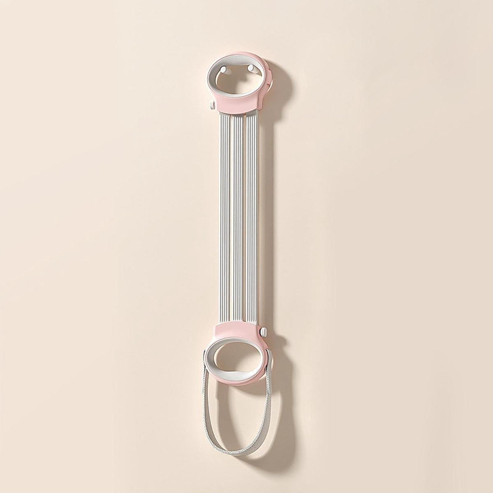 QccHieUs Resistance Band 3 Gears Adjustable, Handle Elastic Puller Rope, Gym Workout Back Pink