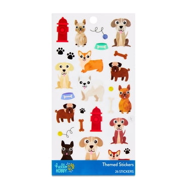 Hello Hobby Multicolor Dogs Themed Stickers, Dog Icons, 26 Count