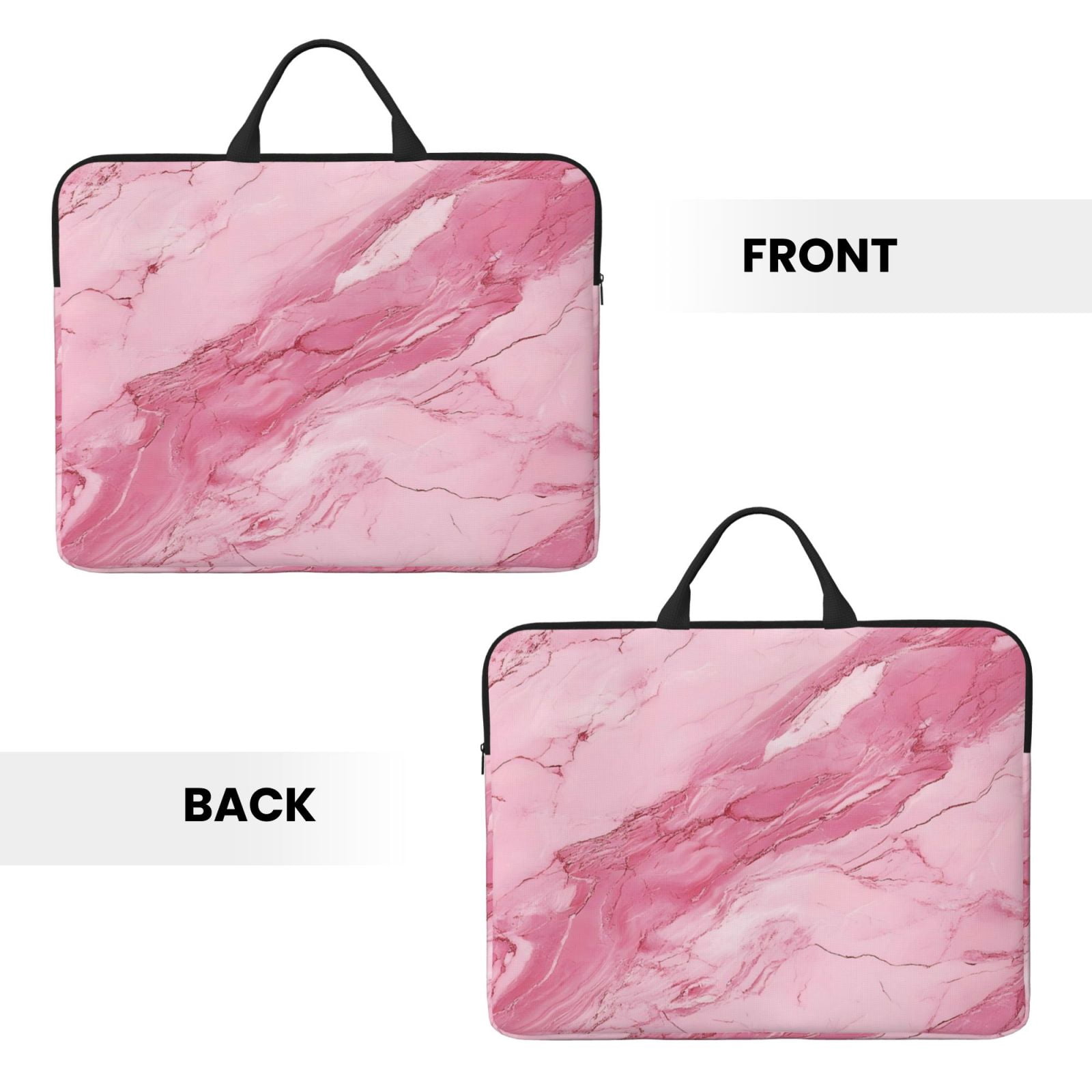 Laptop Sleeve Bag For Women Men 14inch Waterproof Durable Protective Computer Carrying Cover Handle Laptop Case Bag Pink Marble_21256_1