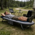 thumbnail image 2 of Portable Cot for Camping Adult, Folding Camping Cot with Thick Mattress, Pillow, Adjustable Cots for Sleeping with Pad, 26" Wide, Outdoor Lounge Chair for Home Office Nap Beach Travel Hiking (Blue), 2 of 7