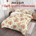 thumbnail image 3 of ZIATUBLES Pink Rose Printed Twin Bed Duvet Cover Set, 3 Piece Comfy Soft Bedding, Zipper Closure, Easy Care Modern Bedroom Decor Includes 1 Duvet Cover & 2 Pillowcases, 3 of 8
