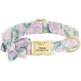 thumbnail image 2 of Pet Artist Personalized Floral Nylon Dog Collar with Big Flower Customized Metal Buckle Engraved for Pets, 2 of 10