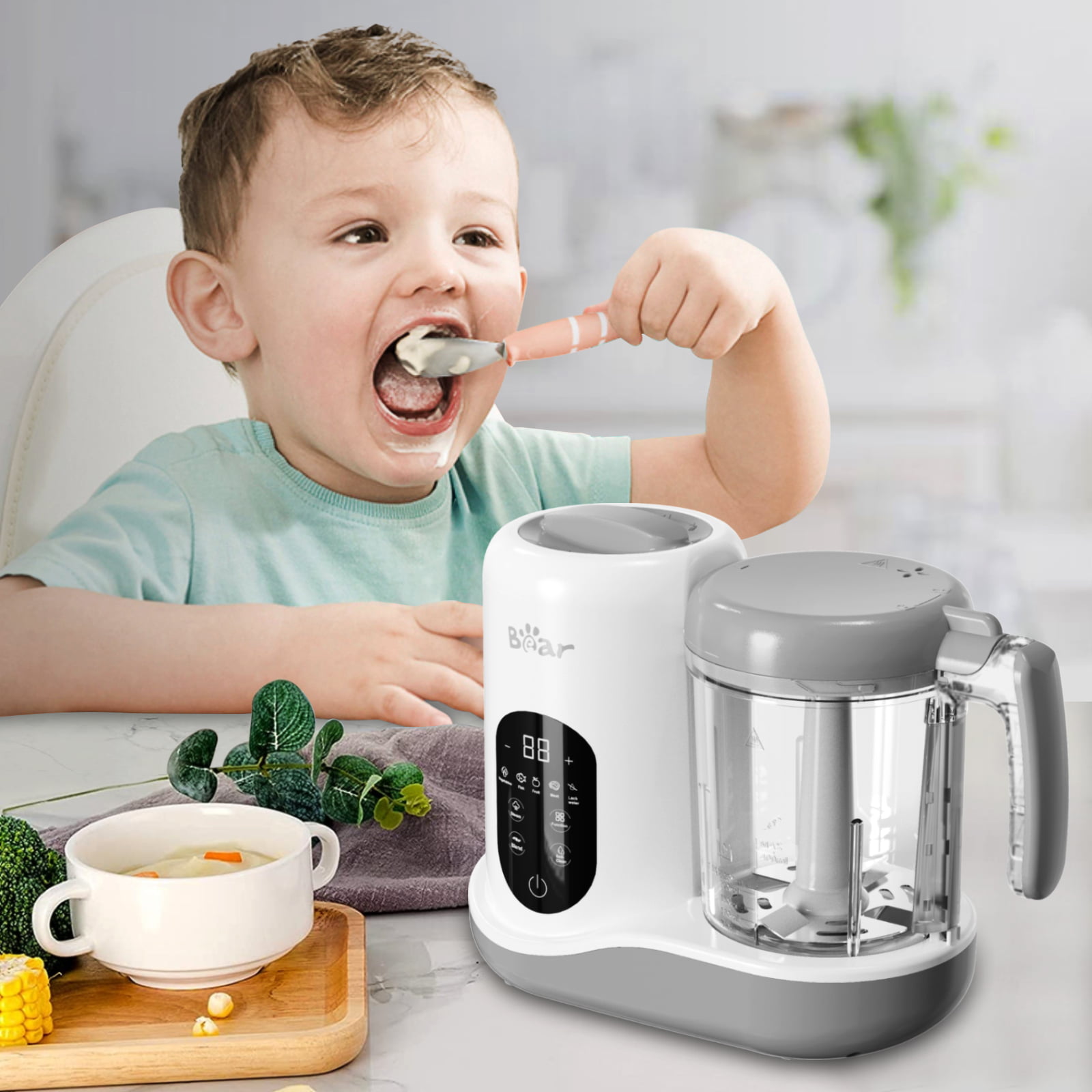 KNOIER Baby Food Maker, 14 in 1 Set for Baby Food, Fruits, Meat, Mini Baby  Food Processors with Containers/Food Chopper with 6 Bi-Level Blades, Baby
