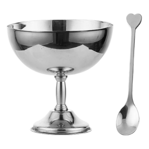 Tazón de helado con base, taza de postre, tazón portátil con base, taza de yogur para fiesta de cumpleaños, karaoke, graduaciones, picnic en casa 300 ml