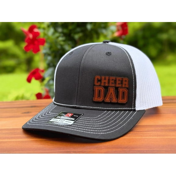 Custom Cheer Dad Hat with Leather Patch Father's Day Gift for Dad Dance Leather Patch Hat Personalized for Sports Dad Hat for Competition