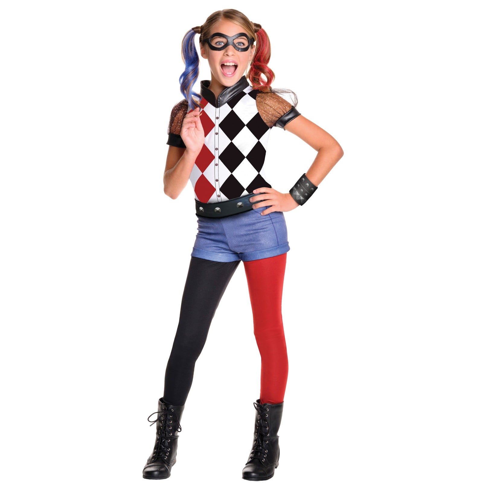 Batman Harley Quinn Deluxe Halloween Fancy-Dress Costume for Child, Little  Girls S 
