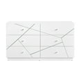thumbnail image 3 of 6pc Bedroom Furniture Set Queen Size White Finish LED Headboard Bed Glam Geometric Design, 3 of 7