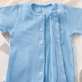 thumbnail image 5 of BOBOGOJP Unisex Baby Cotton Romper Boys Short Sleeve One-Piece Jumpsuit Girls Snap-up Bodysuits Summer Clothes Outfits 3-18M(Light Blue, 6-9 Months), 5 of 9