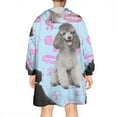 thumbnail image 2 of Wearable Oversized Blanket,Poodles Wearable Blanket Hoodie for Adults,Cozy Hooded Blankets with Super Pockets,Super Warm Fuzzy Pullover for Women & Men, 2 of 6