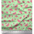 thumbnail image 1 of Soimoi Japan Crepe Satin Fabric Seeds & Watermelon Fruits Printed Fabric 1 Yard 42 Inch Wide, 1 of 1