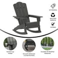 thumbnail image 4 of Flash Furniture Newport Adirondack Rocking Chair with Cup Holder Gray 2/Pack (2LEHMP104431GY), 4 of 9