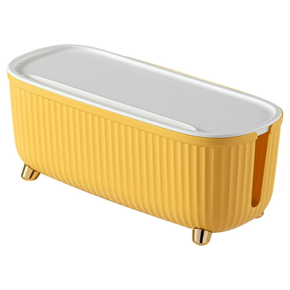 yotijay Cable Management Boxes Organizer, Large Storage Wire Management Box for Desk, Yellow