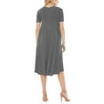 thumbnail image 3 of Women's A-Line Short Sleeve Loose Fit Jersey Knit Solid Midi Maternity Dress S-3XL, 3 of 3