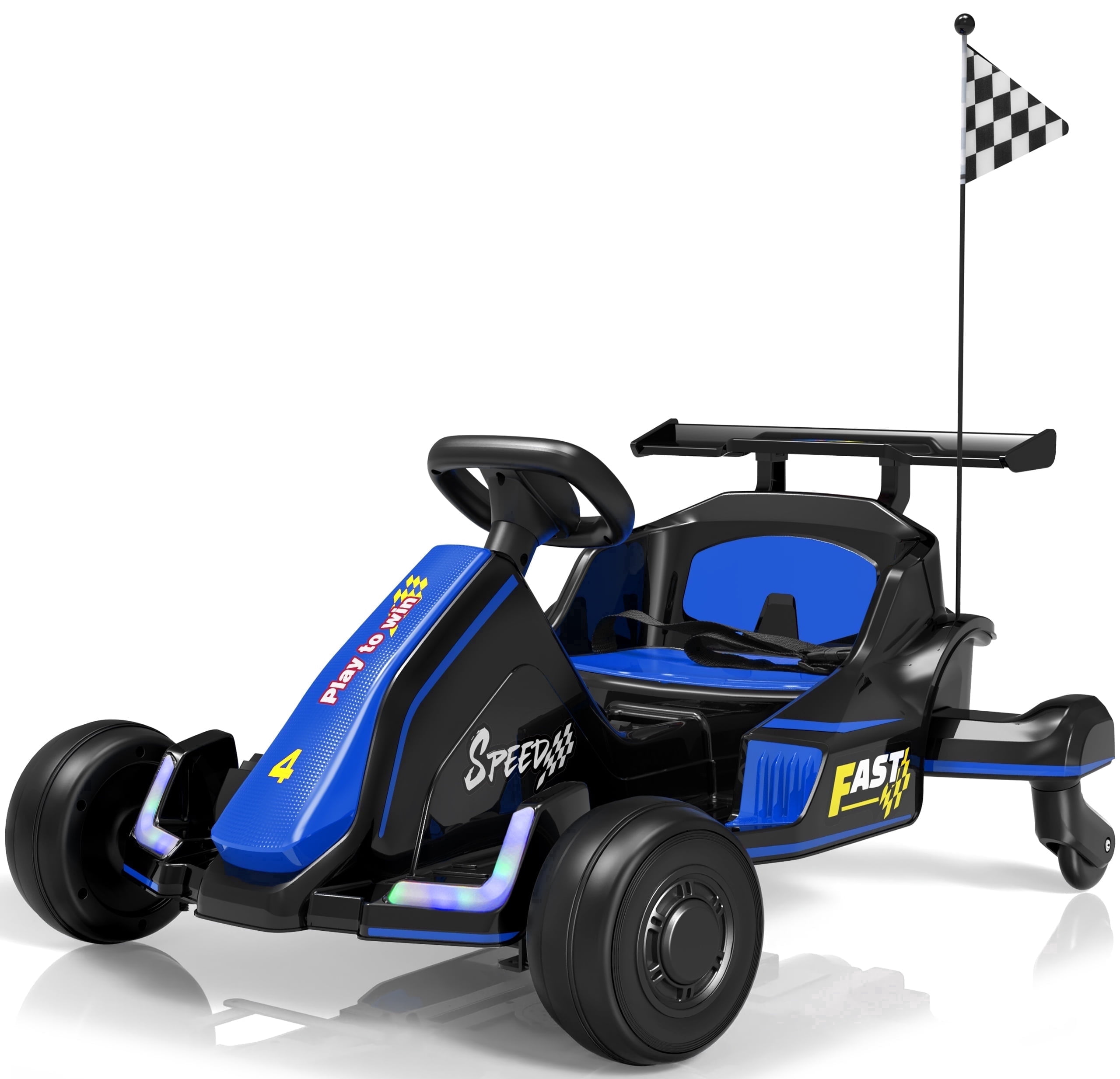 24V Electric Go Kart ride on toys for boys girls Age 6+, Blue