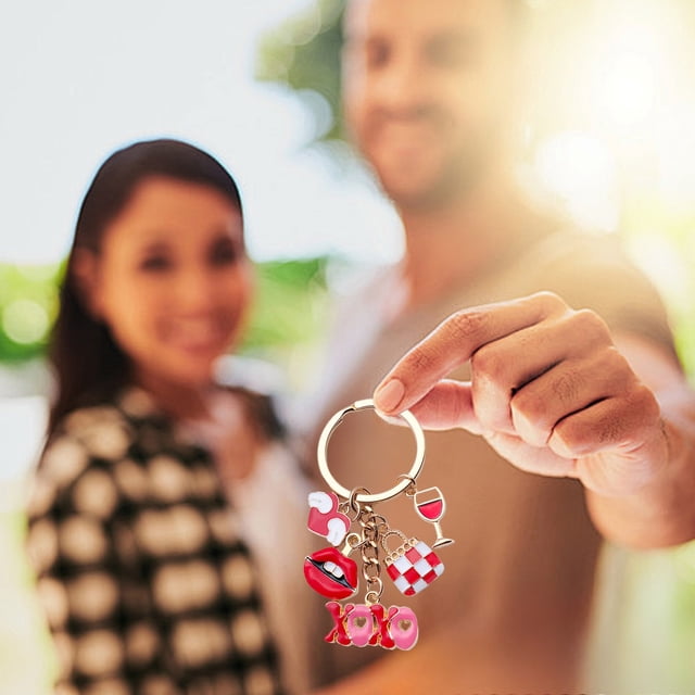 Nilvkv Accessoires de Porte-Clés Rouges de la Saint-Valentin Accessoires de Sac Couples Mignons Accessoires de Porte-Clés Pendentifs Cadeaux de la Saint-Valentin