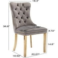 thumbnail image 3 of JESTOP Velvet Dining Chair Set of 4, Upholstered Tufted Dining Room Chair with Nailhead Trim and Solid Gold Plated Leg for Kitchen(Grey), 3 of 9