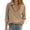 27#Brown, variant on Womens V Neck Button Down Linen Shirts Long Sleeve Blouses Roll Up Casual Work Plain Solid Tops Yellow L