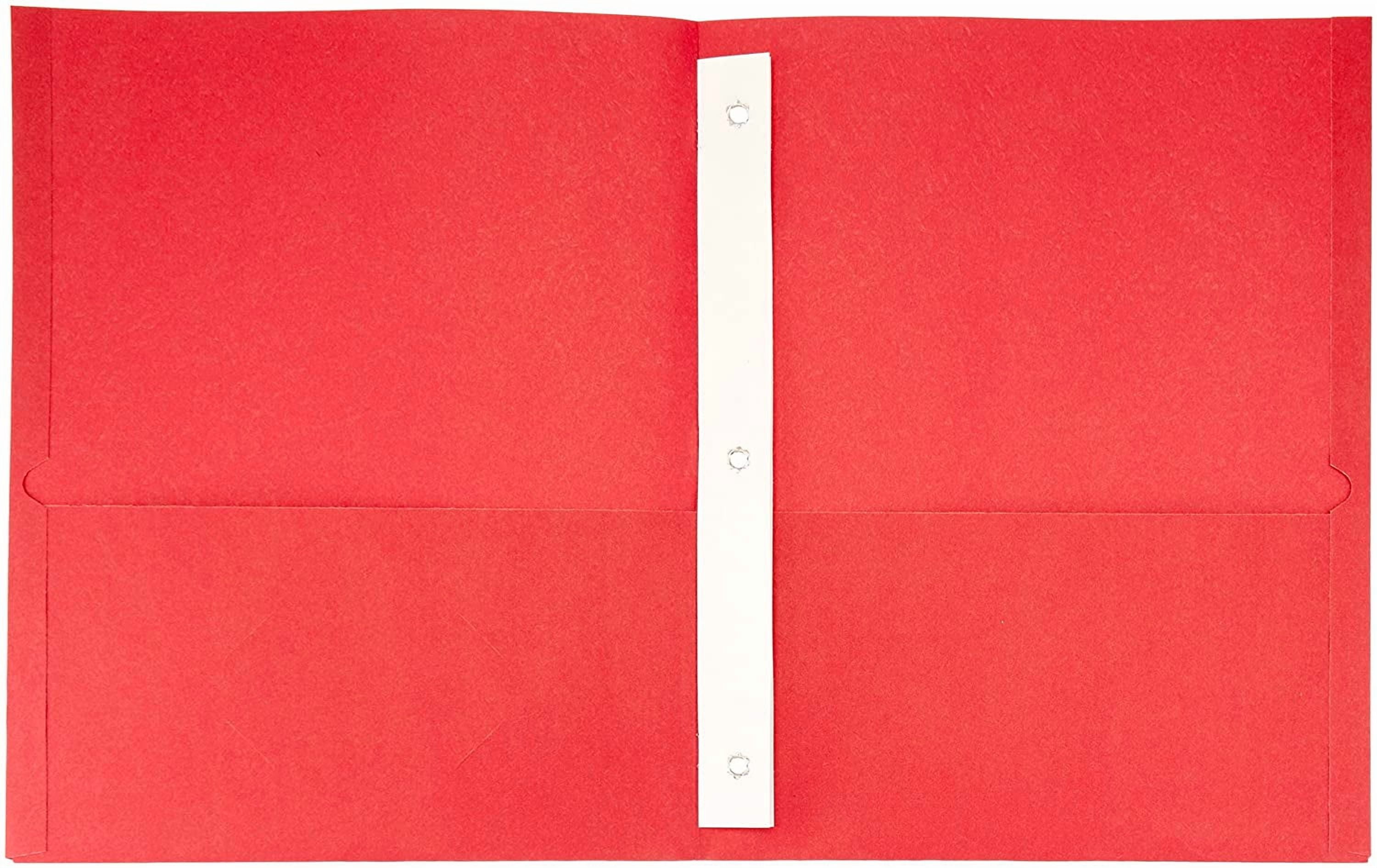 Twin Pocket File Folders with Fasteners, Letter Size, Business Card Slot, Assorted Colors, 25-Pack