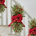 thumbnail image 2 of Cordless Stairway Swag Trim Lights Up Classics Christmas Stair Decoration Wreath Holiday Garland, 2 of 11