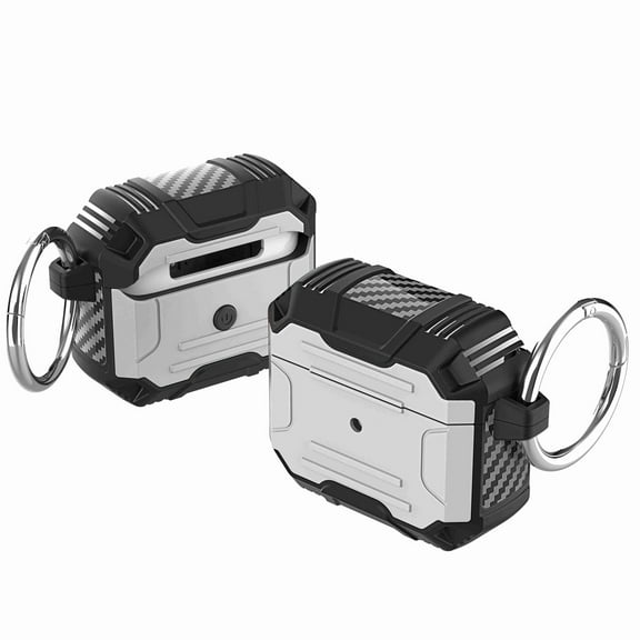 Carbon Fiber Series TUFF Hybrid Case for AirPods Pro - Silver