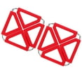 thumbnail image 3 of 2 Pcs Silicone & Stainless Steel Hot Pot Holder Trivet Mat Heat Resistant Non-slip Square Foldable Table Pad Bowl Mat Cup Coasters (Red), 3 of 7