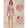 thumbnail image 2 of DARING DIVA Women's Work Suit Set Long Sleeve Blazer and Sleeveless Dress XL Grey Pink, 2 of 6