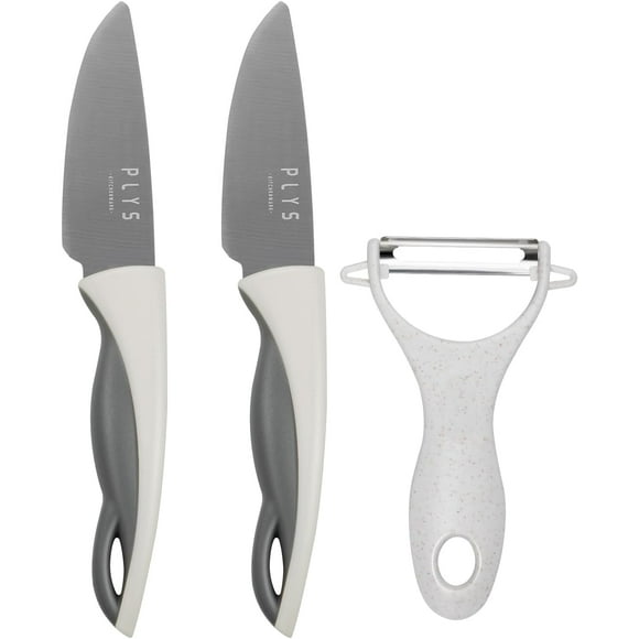 Paring Knife, 3 inch paring Knife Set, Ultra Sharp Knife for Cutting and Peeling with Peeler (Beige)