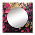 thumbnail image 2 of Designart "Wintery Charm Of Gold And Pink Leaves" Leaves Square Mirror For Wall Decor - Large Gold Square Printed Wall Mirror Art - Square Traditional Mirror - Wall Mounted Square Large Mirror, 2 of 5