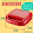 thumbnail image 5 of PREMIUS Ceramic Non-Stick Double Slice Sandwich Maker, Red, 8.25x4.75 Inch Mold, 5 of 6
