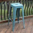 thumbnail image 4 of AmeriHome 4 Piece Teal Finish 30 inch Metal Backless Bar Stools for Kitchen, Office, Garage, 4 of 5