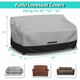 thumbnail image 2 of Fade and Tear Resistant Patio Loveseat Covers, Heavy-Duty Waterproof Outdoor Couch Cover, UV Resistant Outdoor Sofa Cover, Lawn Patio Outdoor Furniture Covers,Gray/Black 58Wx33Dx31H Inch, 2 of 6